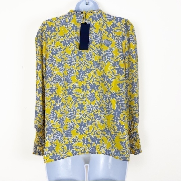 NEW NWT ECLAIR Floral Leaf Print Lightweight Blouse Top Medium Casual Career - Picture 4 of 7